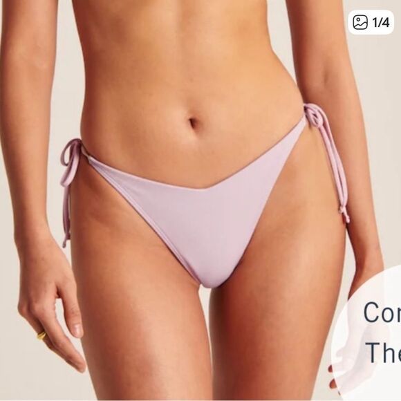 NWT Abercrombie & Fitch Purple Shimmer Asymmetrical String Bikini- Size Medium - Picture 12 of 12